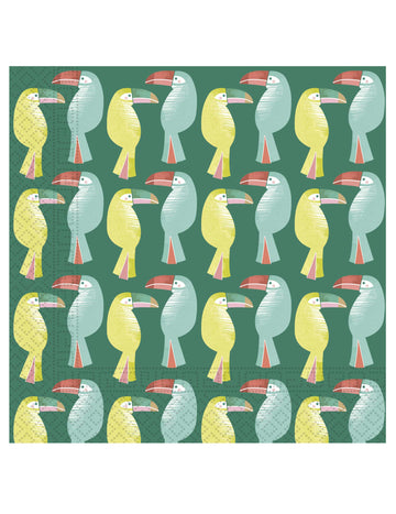 20 tropických tukanových papírových ubrousků 33 x 33 cm téma džungle