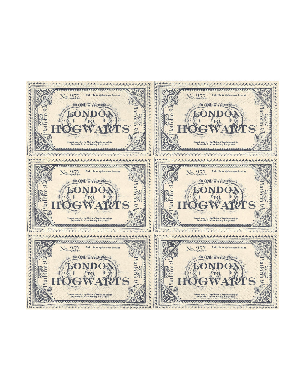 20 Serviettes Harry Potter™ Ticket London to Hogwarts 33 x 40 cm