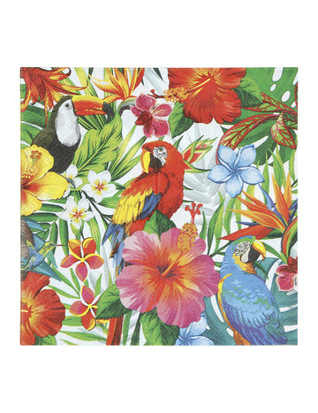 20 Serviettes oiseaux tropicaux 33 cm