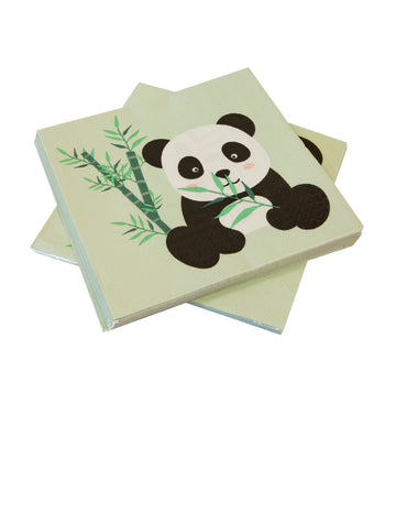 20 papírových ubrousků panda 33 x 33 cm pastelově zelená