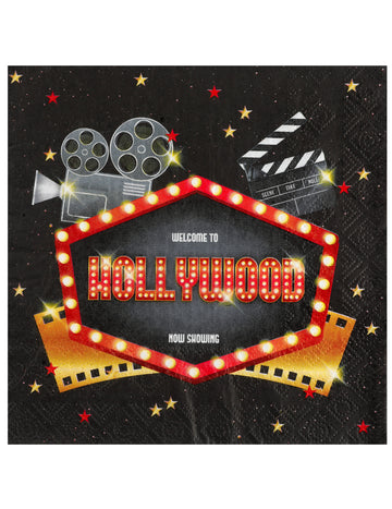 20 papírových ubrousků Hollywood 33 x 33 cm