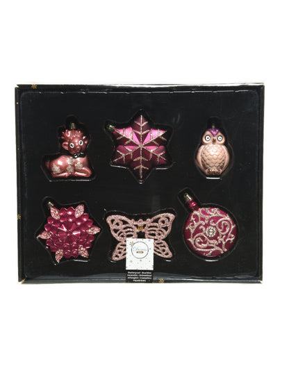 20 závěsných ozdob na stromeček růžových Kouzelné Vánoce 7 cm 