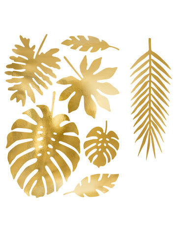 21 zlatých tropických papírových listů
