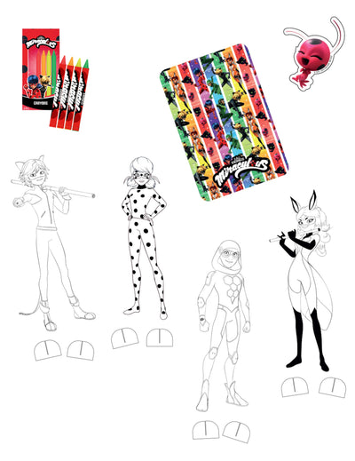 Accessoires cadeaux Miraculous pour enfant multicolore avec figurines à colorier et crayons