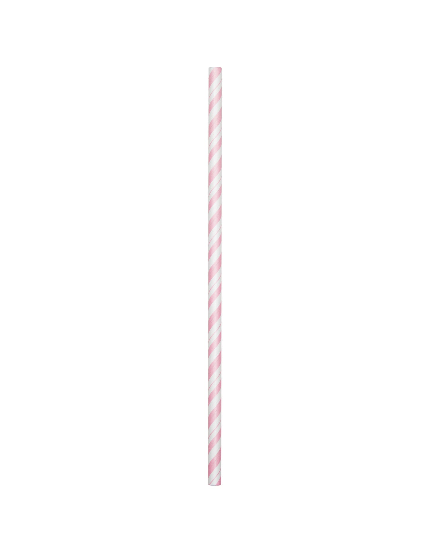 Paille en carton à rayures pour fête rose pâle flexible