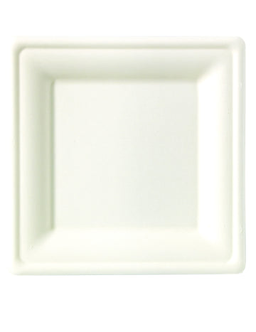 25 čtvercových plátů z třtinových vláken 20 x 20 cm bílé kompostovatelné