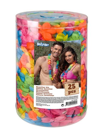 25 vícebarevných havajských náhrdelníků