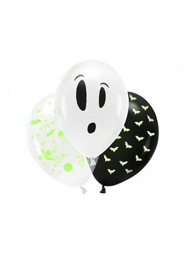 3 neonové halloweenské latexové balónky 27 cm
