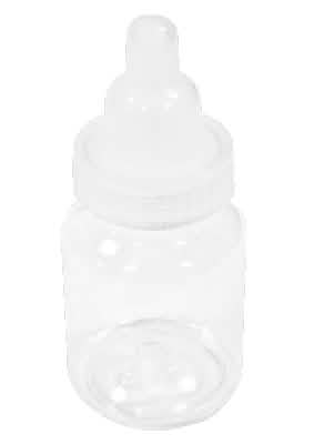 Průhledné lahvičky na cukrovinky pro baby shower