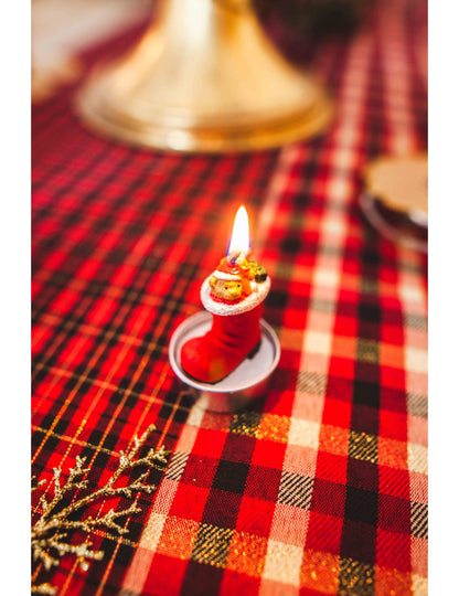 3 svíčky do bot Santa Claus s medvídkem 5,5 x 3,5 cm