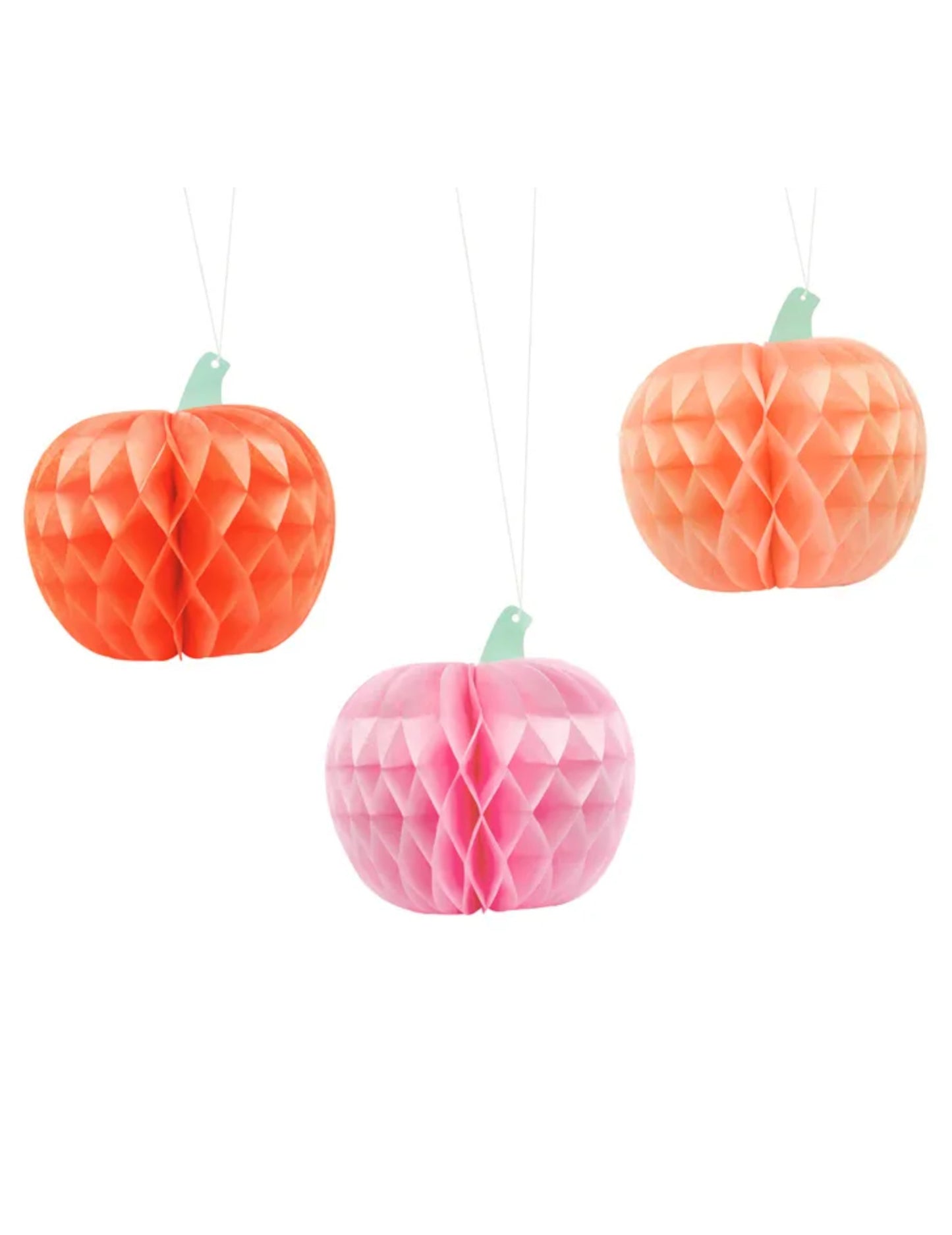 3 voštinové papírové dýně 24 cm pastel na zavěšení