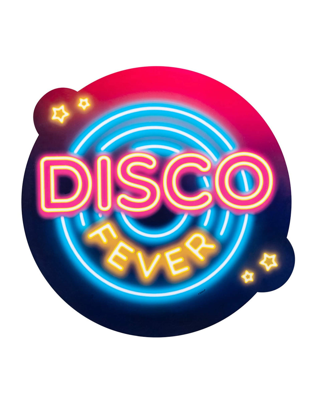 Detail neonového panelu disco fever z kartonových dekorací disco fever