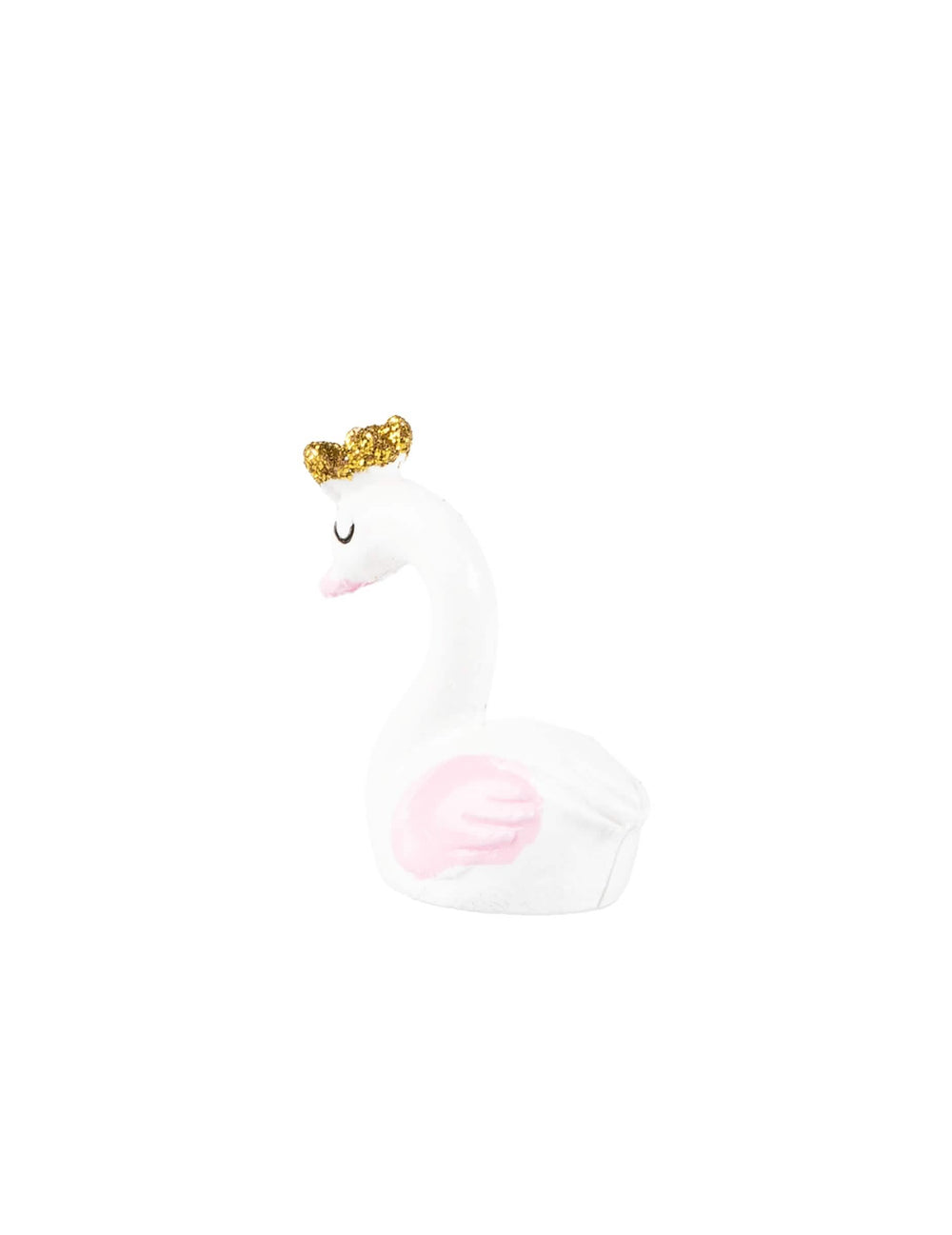 Boční pohled na figurku z pryskyřice labuť pro baby shower