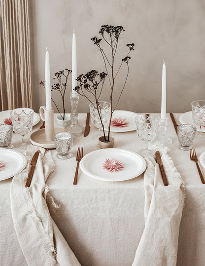 3 pudrově růžové 3D papírové květy 