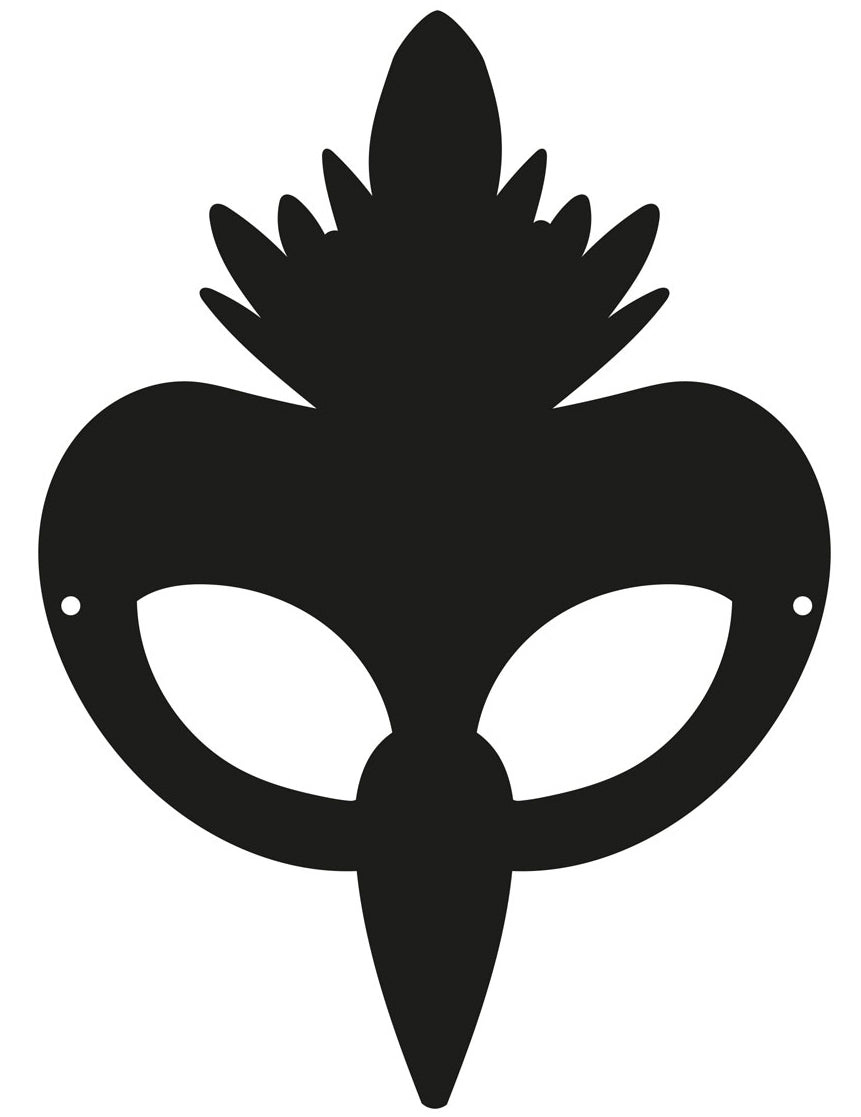 3 ploché kartonové masky na škrábání ptáků s gumičkami