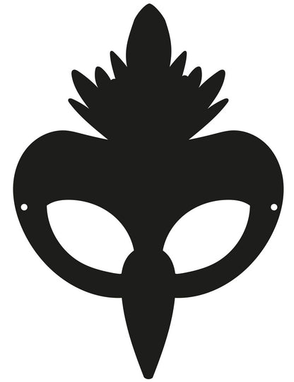 3 ploché kartonové masky na škrábání ptáků s gumičkami