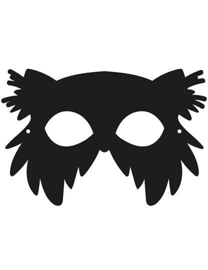 3 ploché kartonové masky na škrábání ptáků s gumičkami