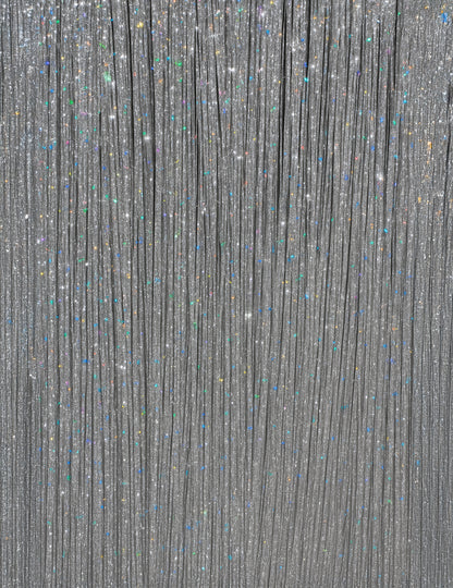 3 Mèches brillantes argentées 50 cm