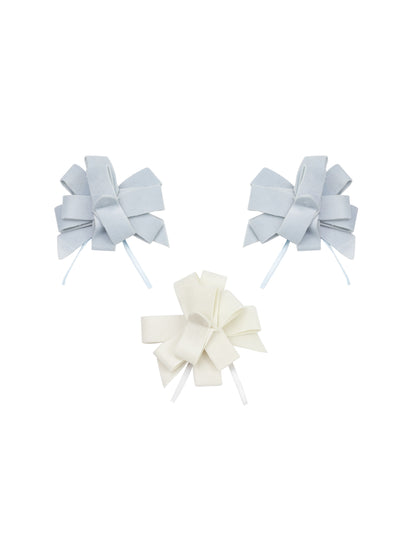 3 mašle k zatažení do nebe a bílý samet 9 cm výzdoba křtu