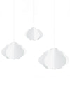 3 nuages en carton à suspendre pour décoration blancs
