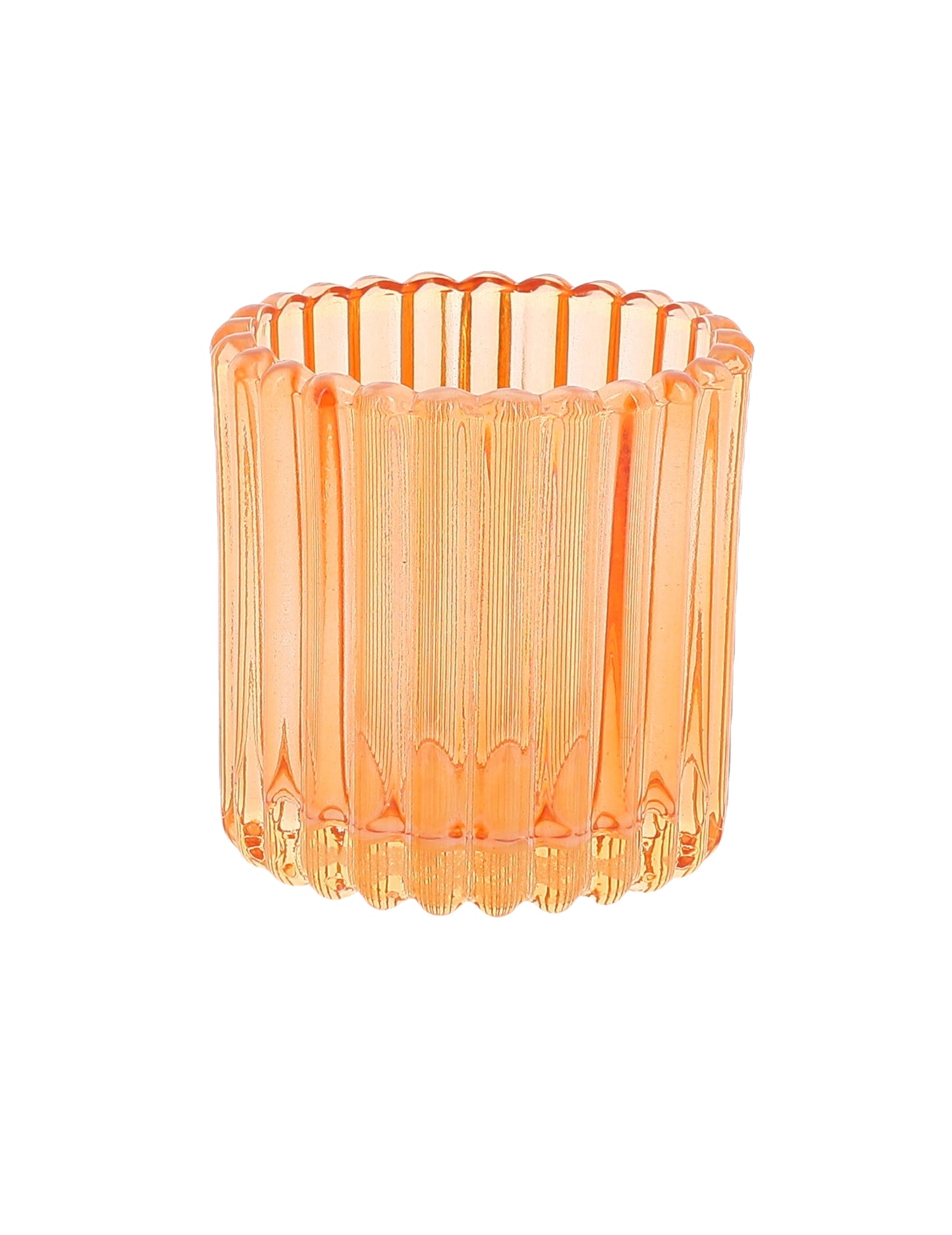 3 Photophore aus rosa, orangefarbenem und gelbem Glas, 7,5 cm