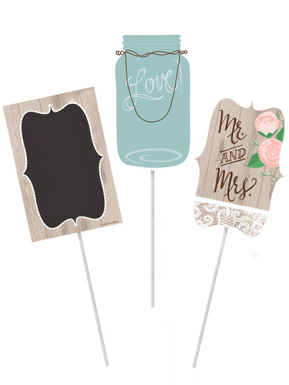 3 ks středových dekorací na stůl pan a paní, tabule k personalizaci 