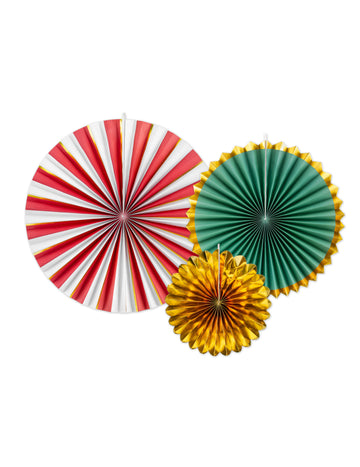 3 kartonové vánoční rozety 26, 35, 43 cm, slavnostní závěsy