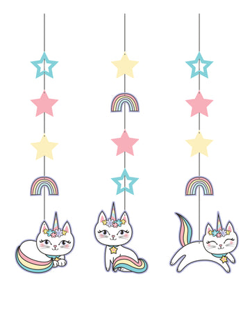 3 kartonové závěsy caticorn 91 cm k narozeninám