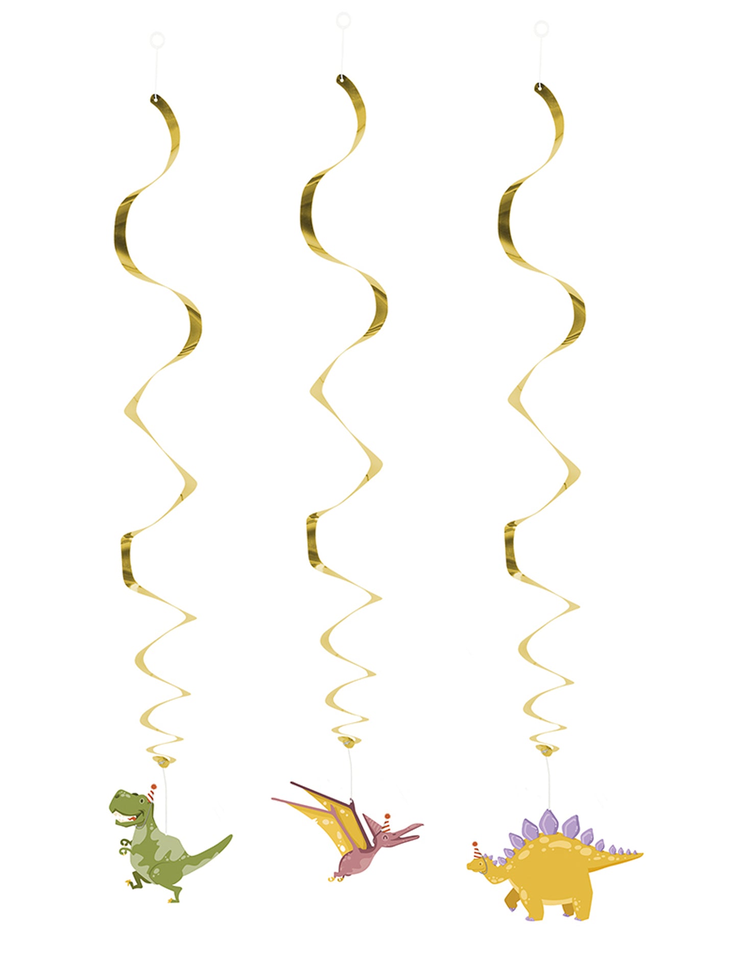 3 dino party 85 spirálových závěsných svítidel cm zlatá