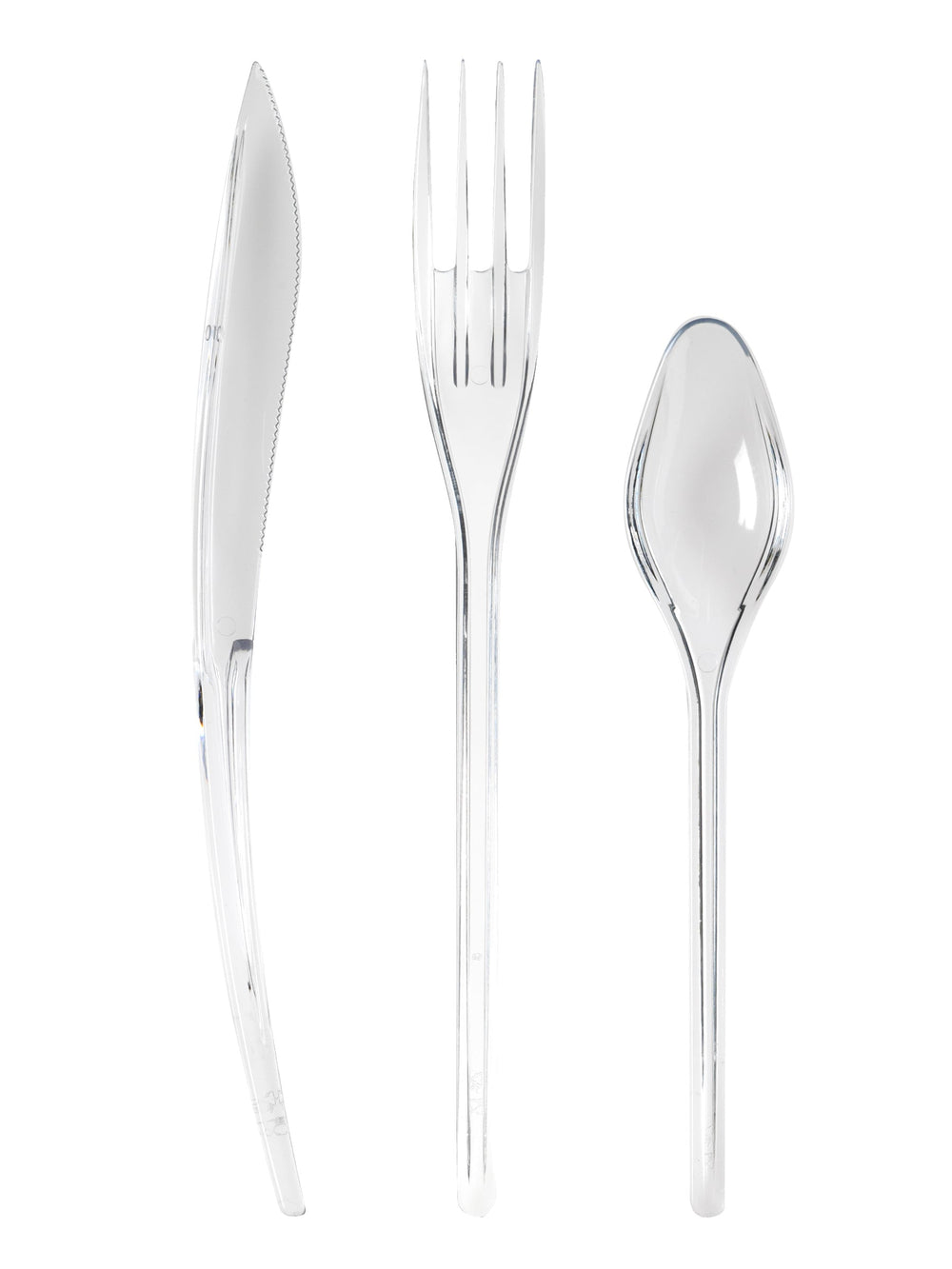 Couverts en plastique cristal pour fête transparents premium