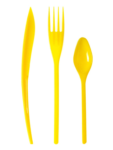 30 žlutých plastových příborů - Premium 