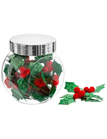 30 malých ozdob z listů cesmíny 4 x 5 cm