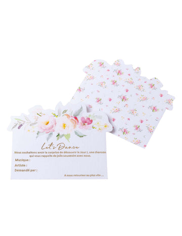 35 zlacených akvarelových karet let's dance 8 x 10 cm pro svatební zábavu