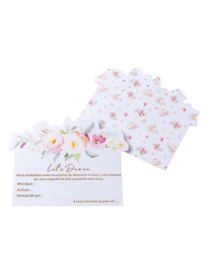 35 zlacených akvarelových karet let's dance 8 x 10 cm pro svatební zábavu