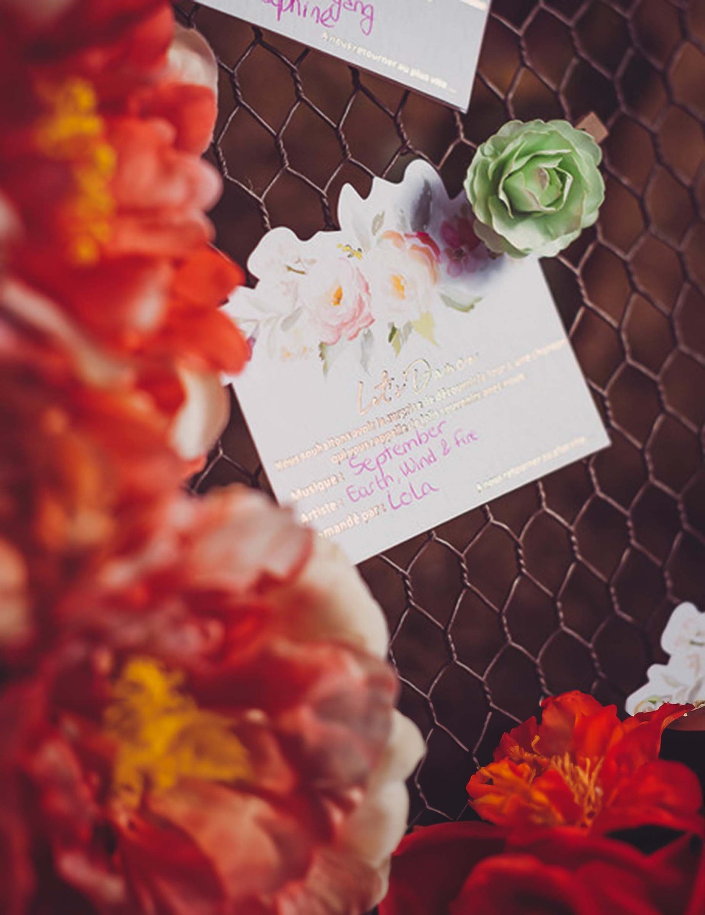 35 zlacených akvarelových karet let's dance 8 x 10 cm pro svatební zábavu