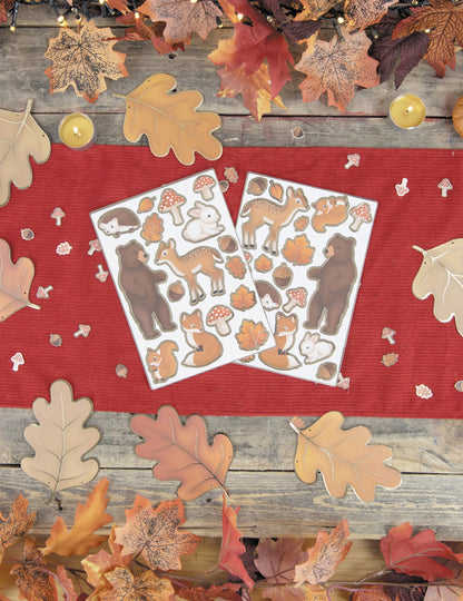 35 samolepek lesních zvířat lesní dekorace