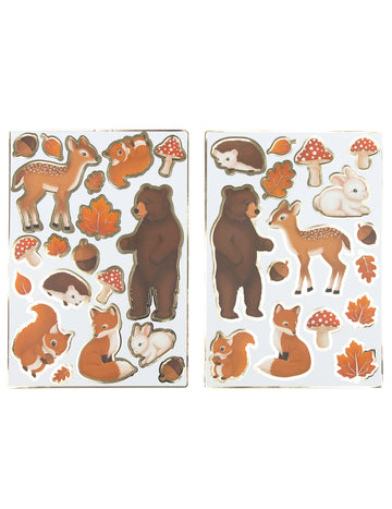 Stickers woodland animaux des bois pour décoration forêt multicolores