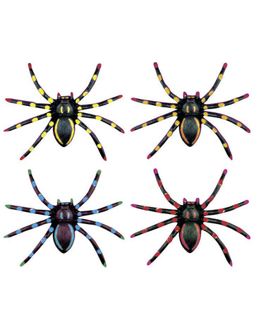 4 neonoví halloweenští pavouci 7.5 cm