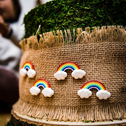 4 vícebarevné lepicí pryskyřičné duhy 5 cm přilepit se