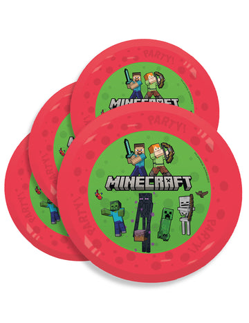 4 Minecraftové opakovaně použitelné talíře 21 cm