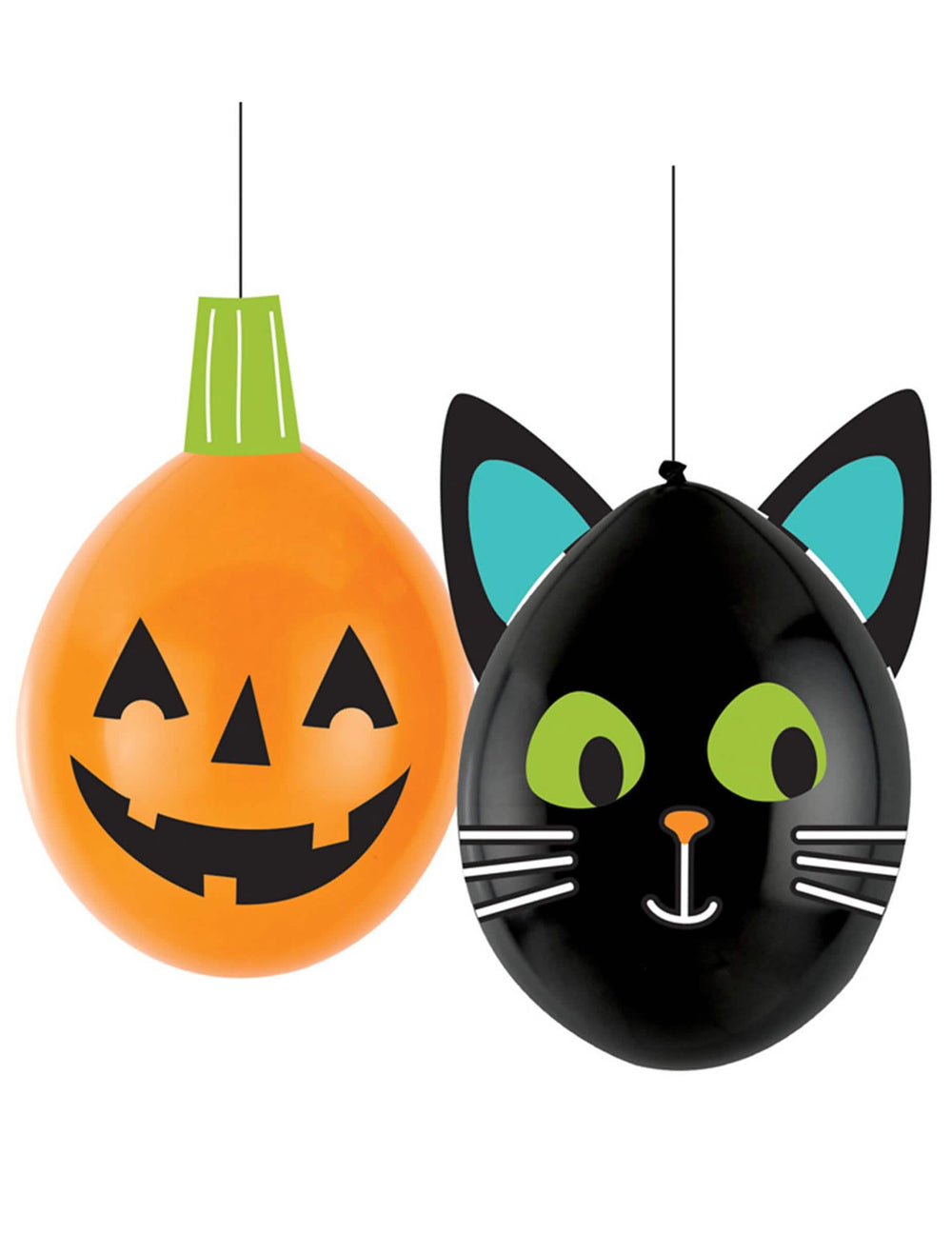 balónky latex DIY halloween Friends pro párty oranžová a černá motiv dýně a kočky