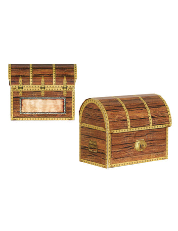 4 pirátské kartonové pokladnice 9 x 10 cm k sestavení 