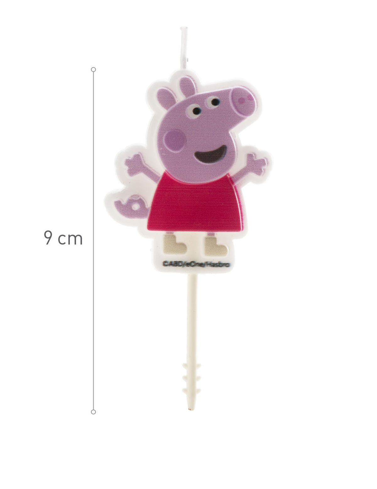Détail des dimensions des 4 Bougies anniversaire Peppa Pig