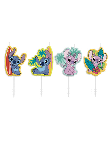 4 Bougies anniversaire Stitch8,5 cm