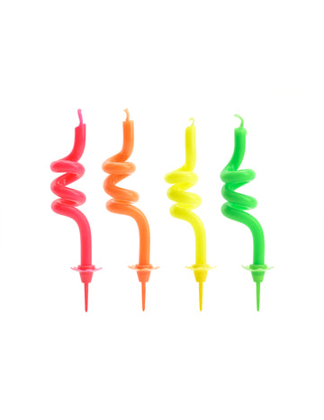 4 vícebarevné vířivé narozeninové svíčky 8 cm