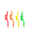 Bougies d'anniversaire tourbillons pour fête multicolores