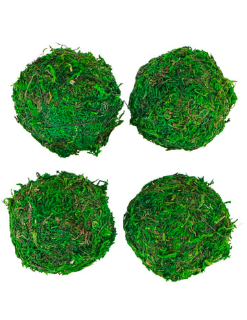 4 zelené mechové koule 6 cm přírodní dekorace