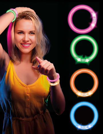 4 LED svítící náramky 