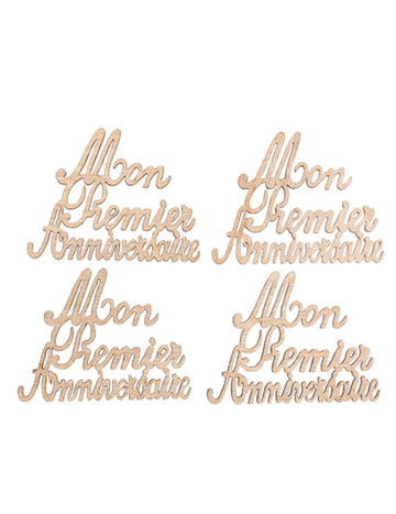 4 dřevěné konfety moje první narozeniny 6,5 x 5 cm dekorace na stůl