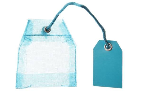 4 organdové sáčky na čaj tyrkysové 5x6 cm na mandličky 